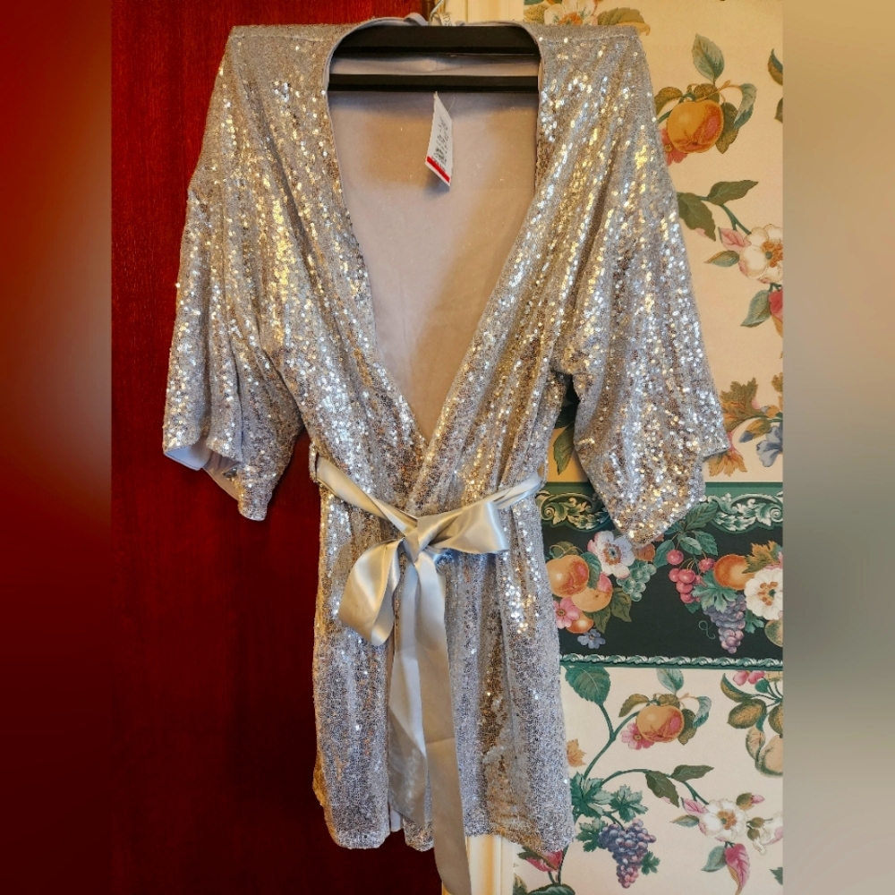 Silver Sequin Robe